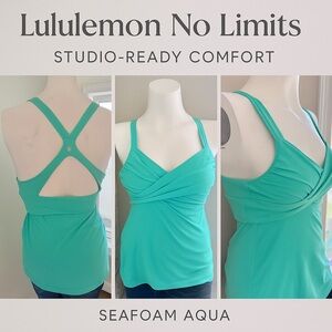 Lululemon No Limits Luon Tank Seafoam Aqua Blue Racerback Yoga Size 6